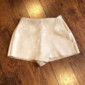 ZARA shorts in back skirt in front Faux suede nude